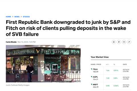 Record Low Levels for First Republic Bank as Regional Banks Face Financial Health Concerns