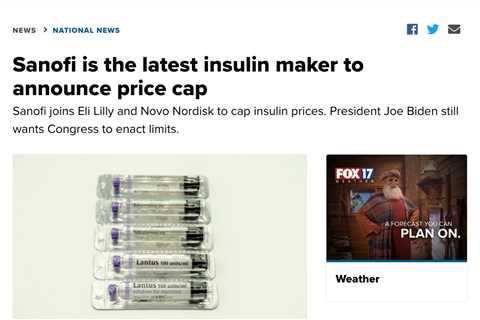 Sanofi Reduces List Price of Insulin by 78%, Joining Lilly and Novo Nordisk in Lowering Prices